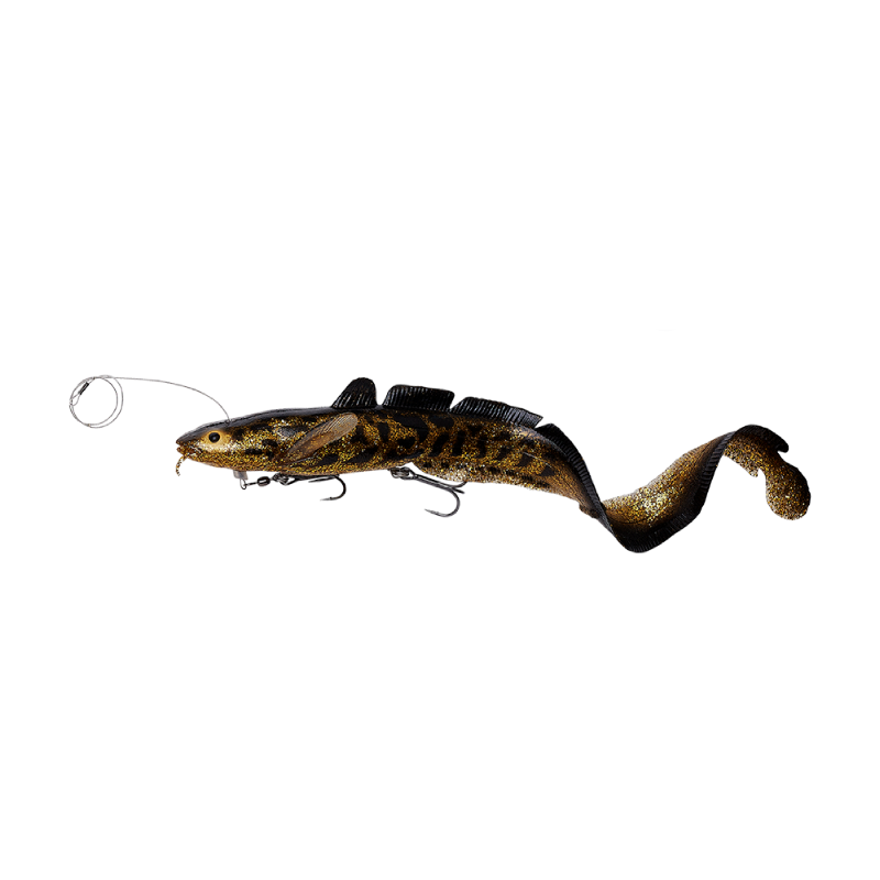 Savage Gear 3D LINE THRU BURBOT Black Gold UV 36CM 216G 3 Savage Gear 3D LINE THRU BURBOT Black Gold UV 36CM 216G